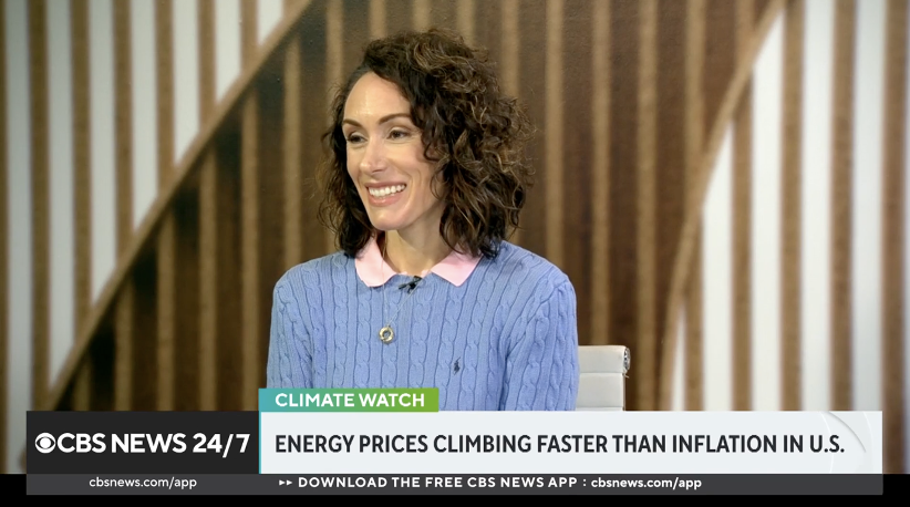 Tracy Wholf on-air as a subject matter expert on CBS News 24/7 Climate Watch